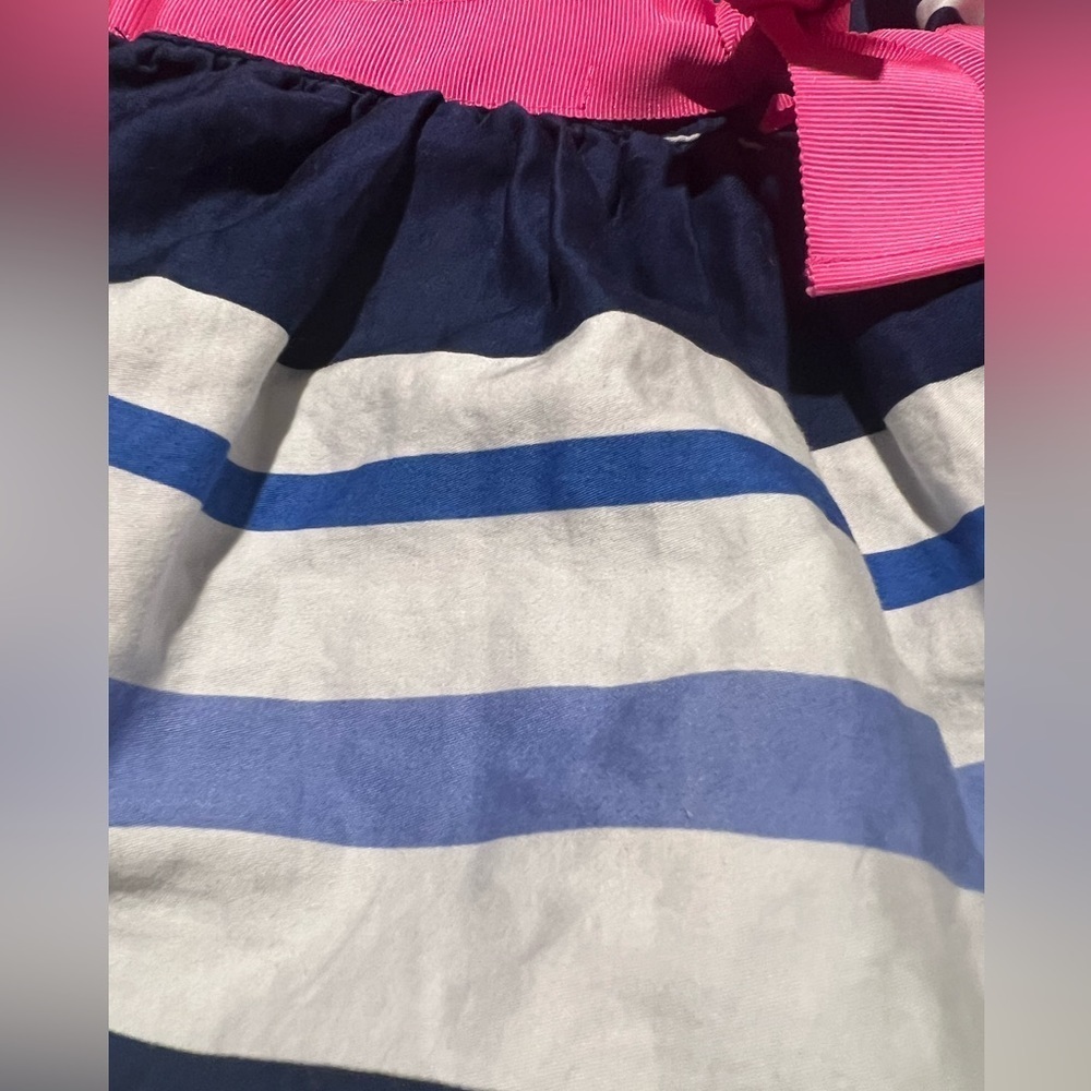 Carter’s Girls Navy & White Striped Dress with Pink Sash Size 2T EUC! 🩵🩷💙 - Picture 4 of 9